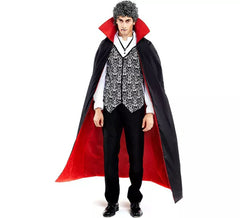 Costume classico da Dracula con mantello bicolore da uomo