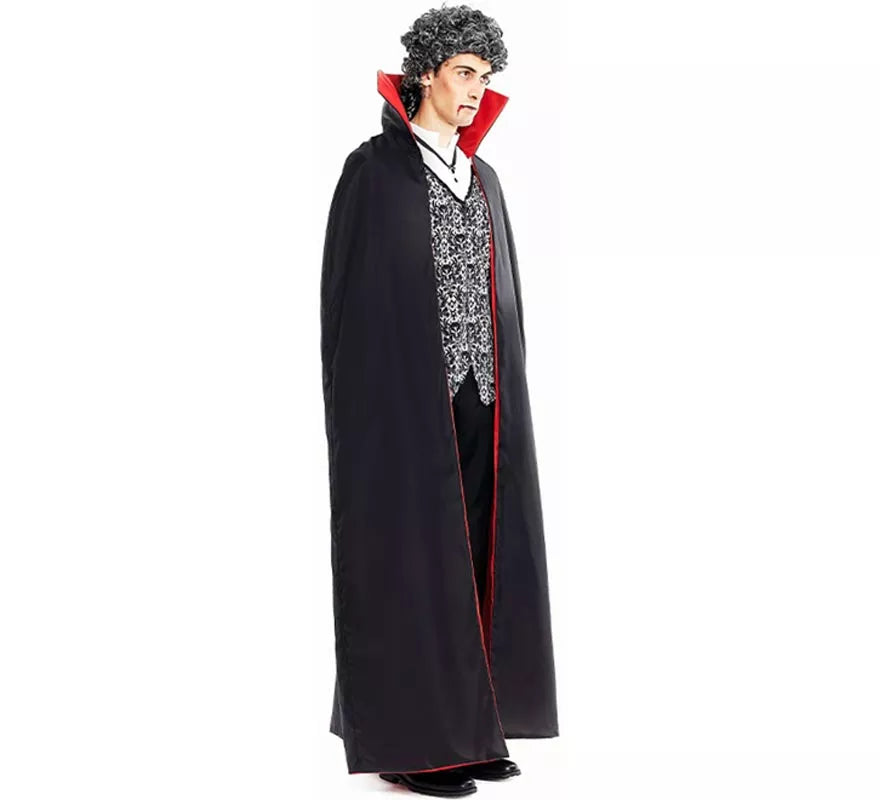 Translation missing: it.Disfraz de Drácula clásico con capa bicolor para hombre