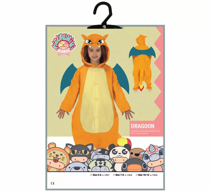 Disfraz de Dragón Naranja para niños
