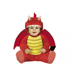 Costume da drago rosso con ali per bebè