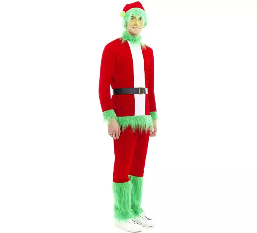 Translation missing: it.Disfraz de Duende Gruñón de Navidad verde para hombre