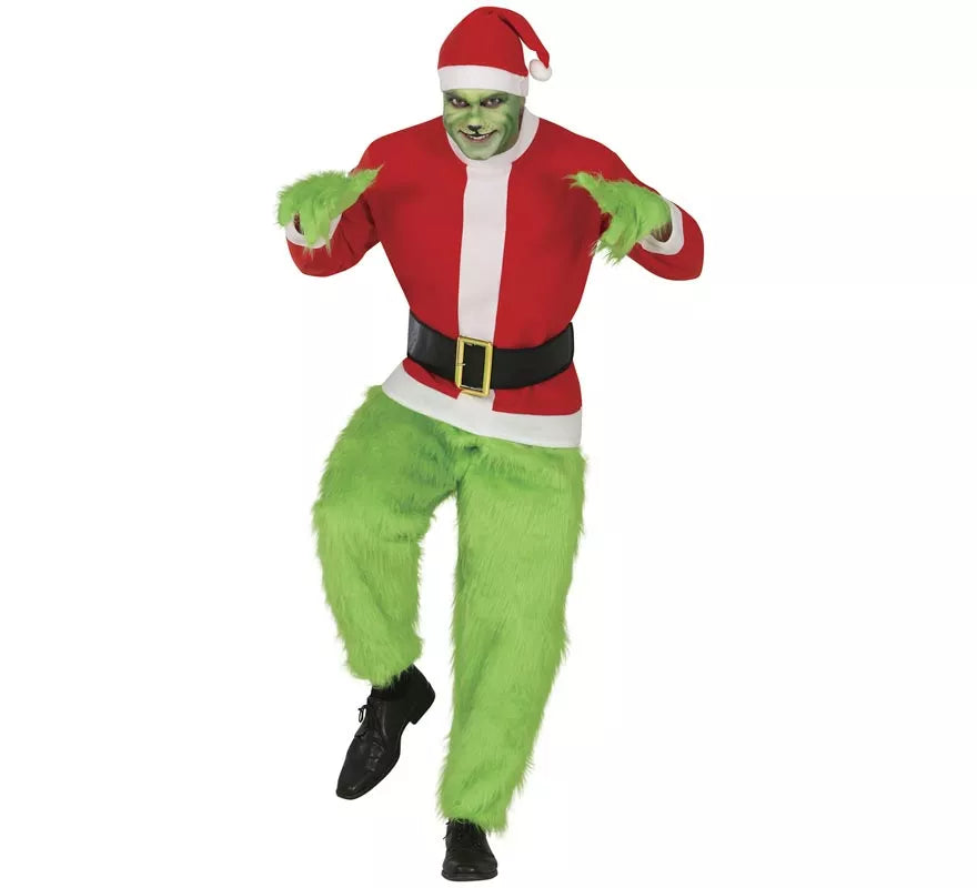 Translation missing: it.Disfraz de Duende Gruñón de Navidad verde para hombre