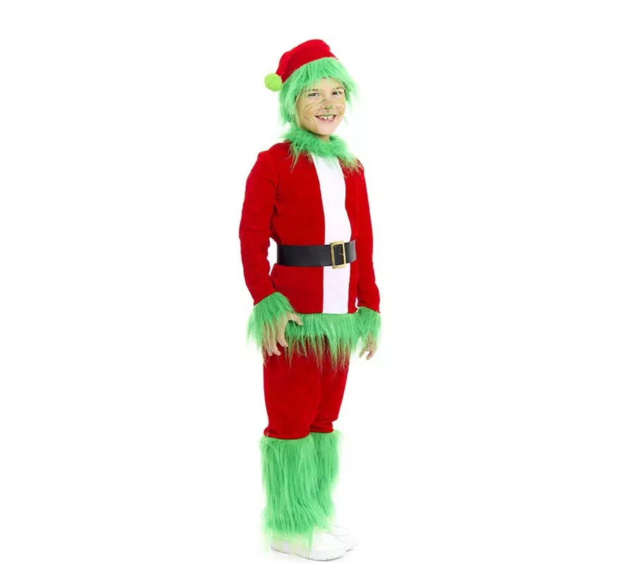 Translation missing: it.Disfraz de Duende Gruñón de Navidad verde para niño