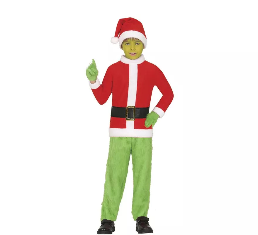 Translation missing: it.Disfraz de Duende Gruñón de Navidad verde para niño