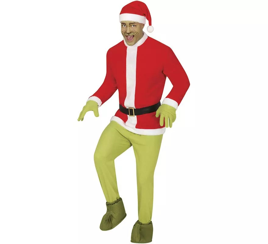 Translation missing: it.Disfraz de Duende Gruñón Navideño verde para hombre