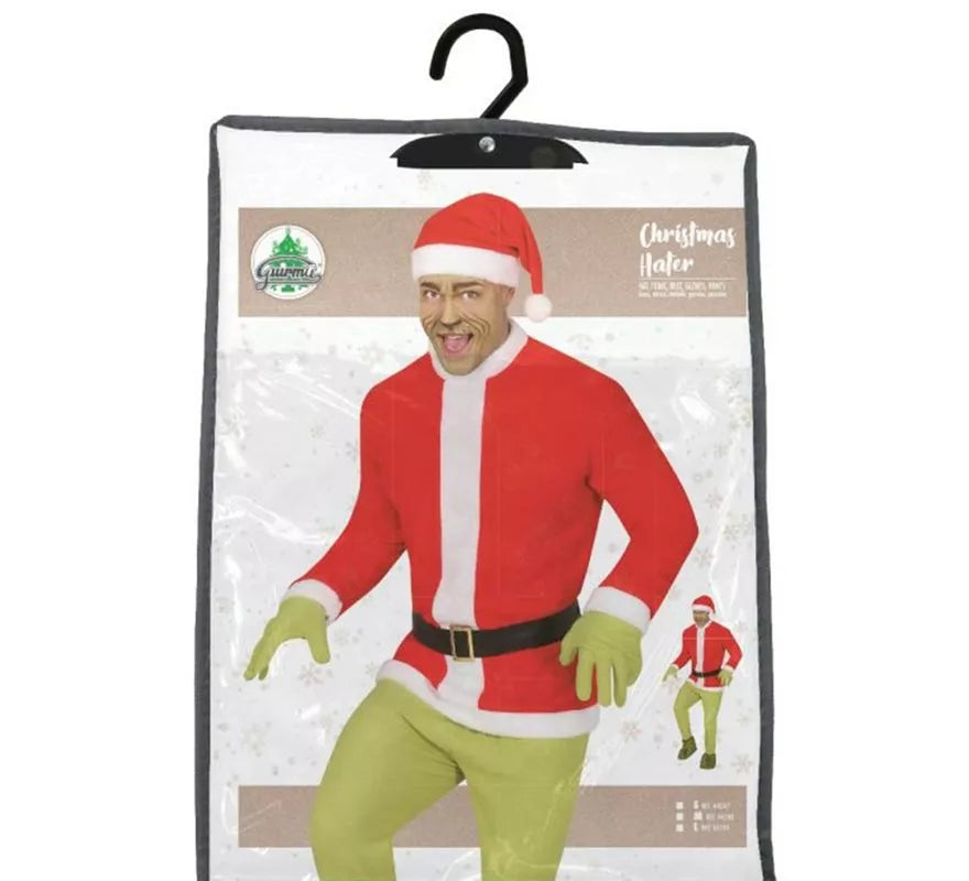 Translation missing: it.Disfraz de Duende Gruñón Navideño verde para hombre