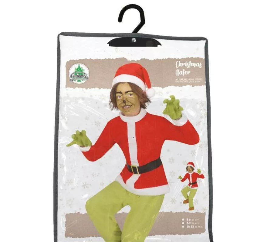 Translation missing: it.Disfraz de Duende Gruñón Navideño verde para niño