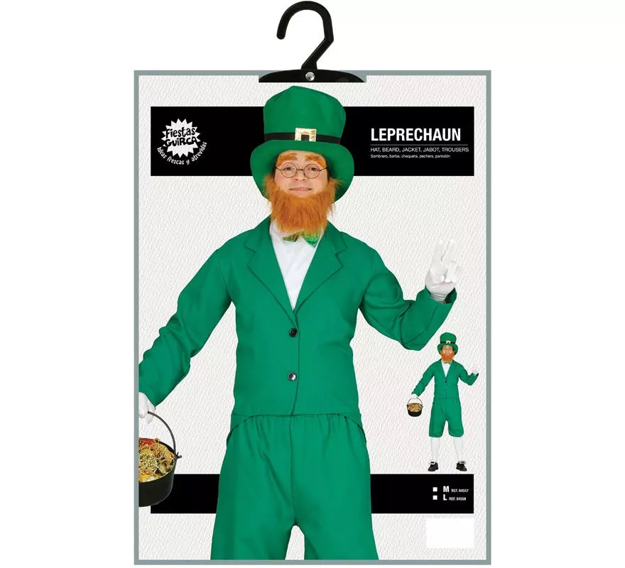 Translation missing: it.Disfraz de Duende verde Irlandés Leprechaun para hombre