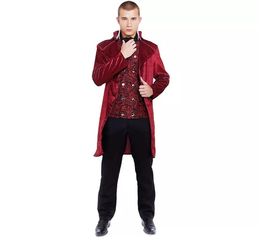 Translation missing: es.Disfraz de Duque Inglés elegante vinotinto para hombre