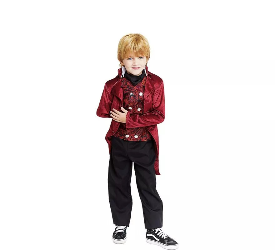 Translation missing: it.Disfraz de Duque Inglés elegante vinotinto para niño