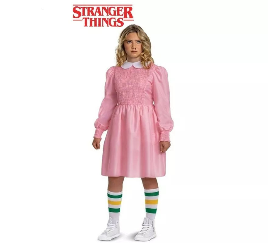 Translation missing: es.Disfraz de Eleven Rosa Classic de Stranger Things para niña