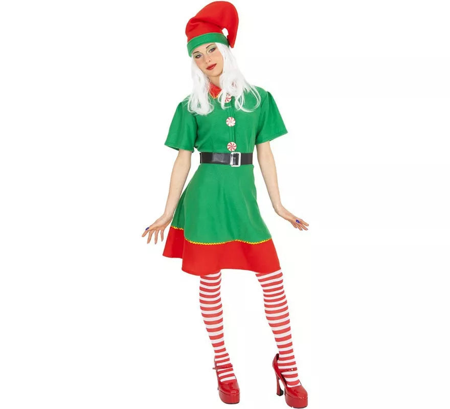 Translation missing: it.Disfraz de Elfa Ayudante de Santa con gorro para mujer