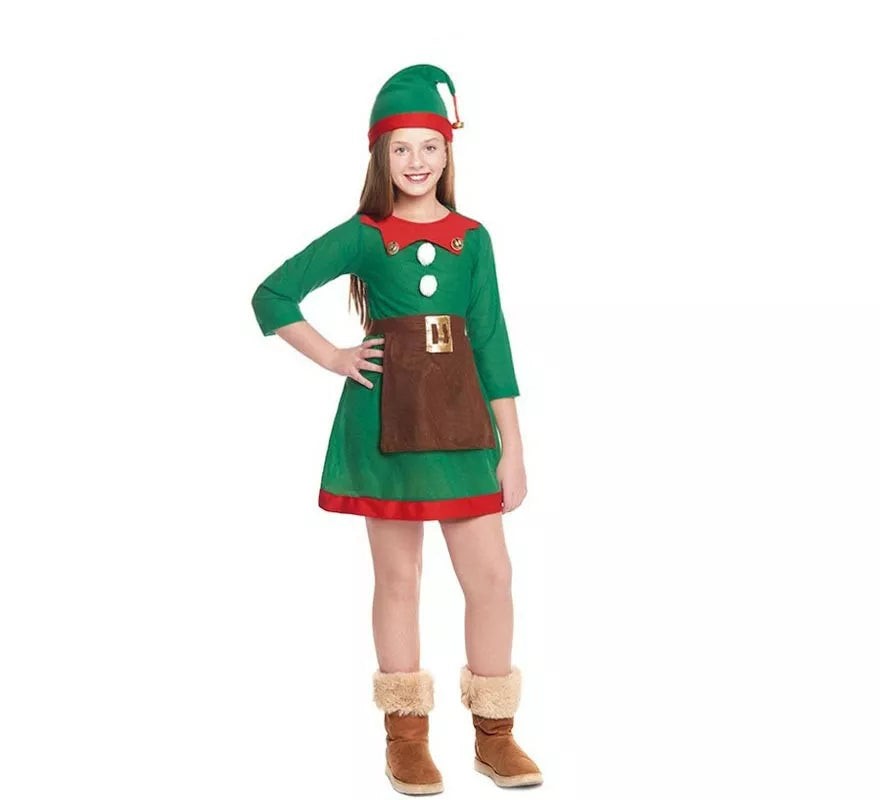 Translation missing: es.Disfraz de Elfa de Navidad Ayudante de Papá Noel para niña