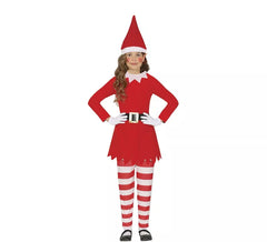 Costume di Natale da elfo sulla mensola per bambine