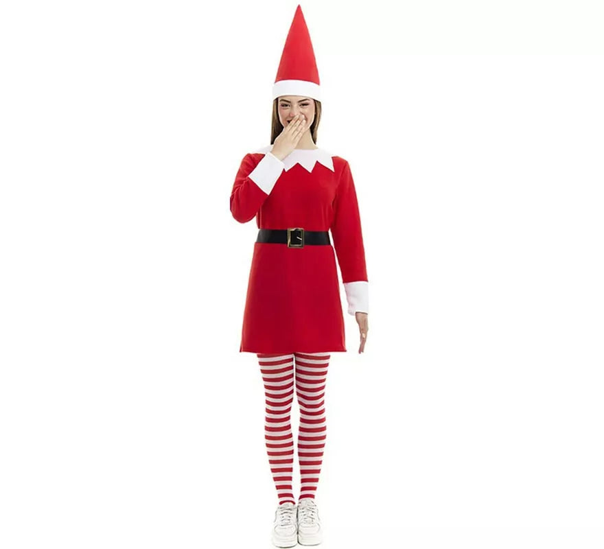Translation missing: it.Disfraz de Elfa Polar roja en vestido con gorro para mujer