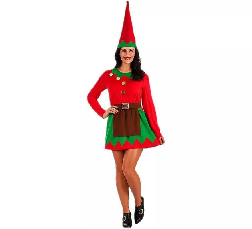 Translation missing: es.Disfraz de Elfa Roja y Verde para mujer