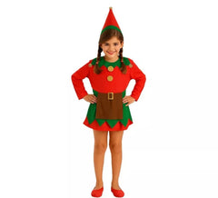 Costume da Elfa rossa e verde per bambina