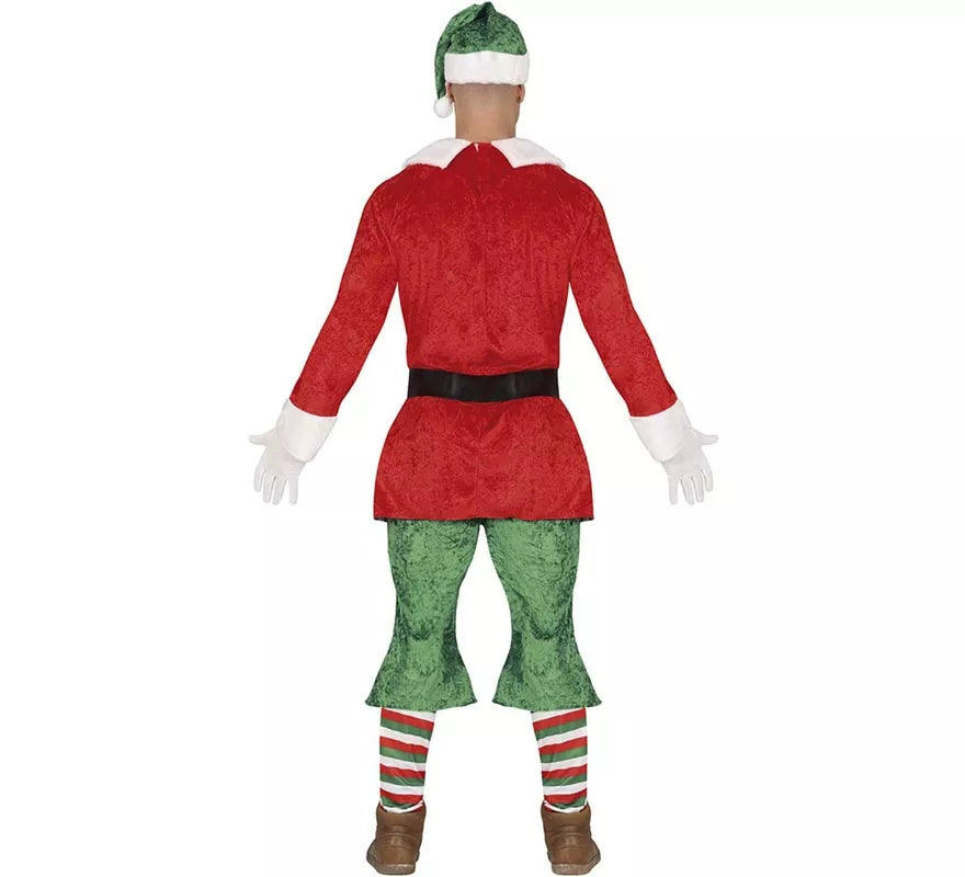 Translation missing: it.Disfraz de Elfo Ayudante de Santa con cinturón para hombre