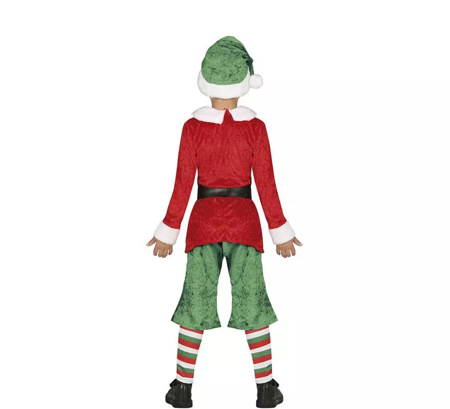 Translation missing: it.Disfraz de Elfo Ayudante de Santa con gorro para niño