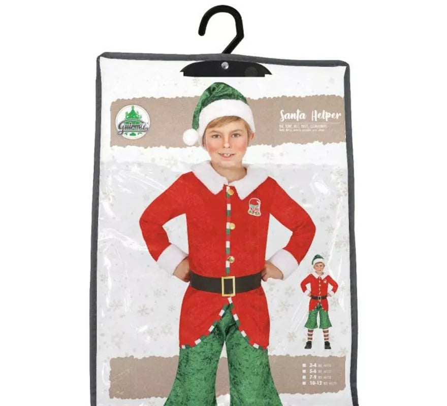 Translation missing: es.Disfraz de Elfo Ayudante de Santa con gorro para niño