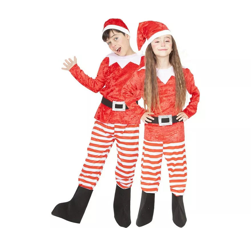 Translation missing: it.Disfraz de Elfo Ayudantes rojo y blanco con gorro para niños