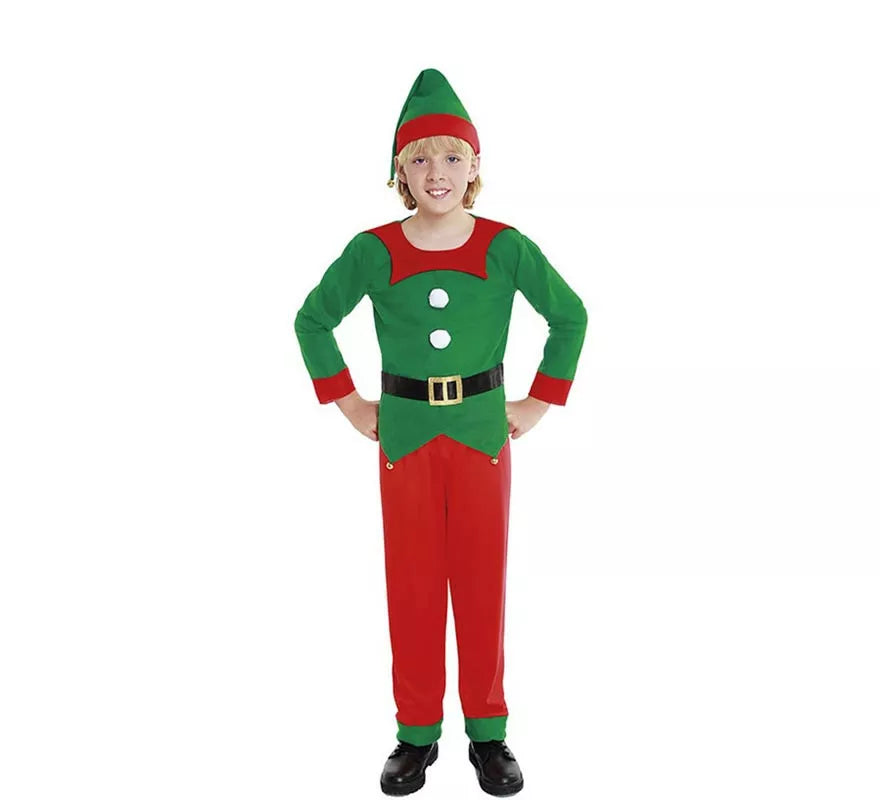 Translation missing: it.Disfraz de Elfo de Navidad Ayudante de Papá Noel para niño
