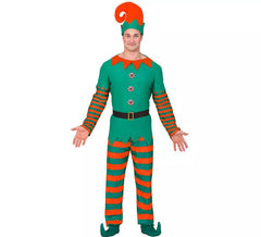 Costume da elfo arancione e verde per uomo