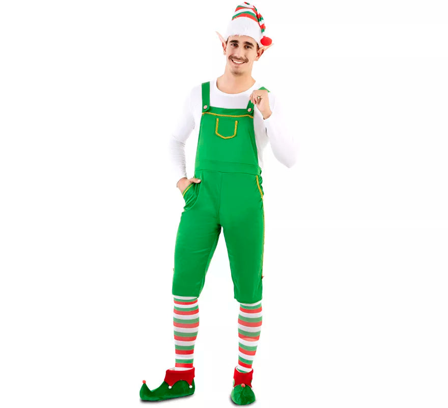 Translation missing: it.Disfraz de Elfo Verde con gorro para hombre
