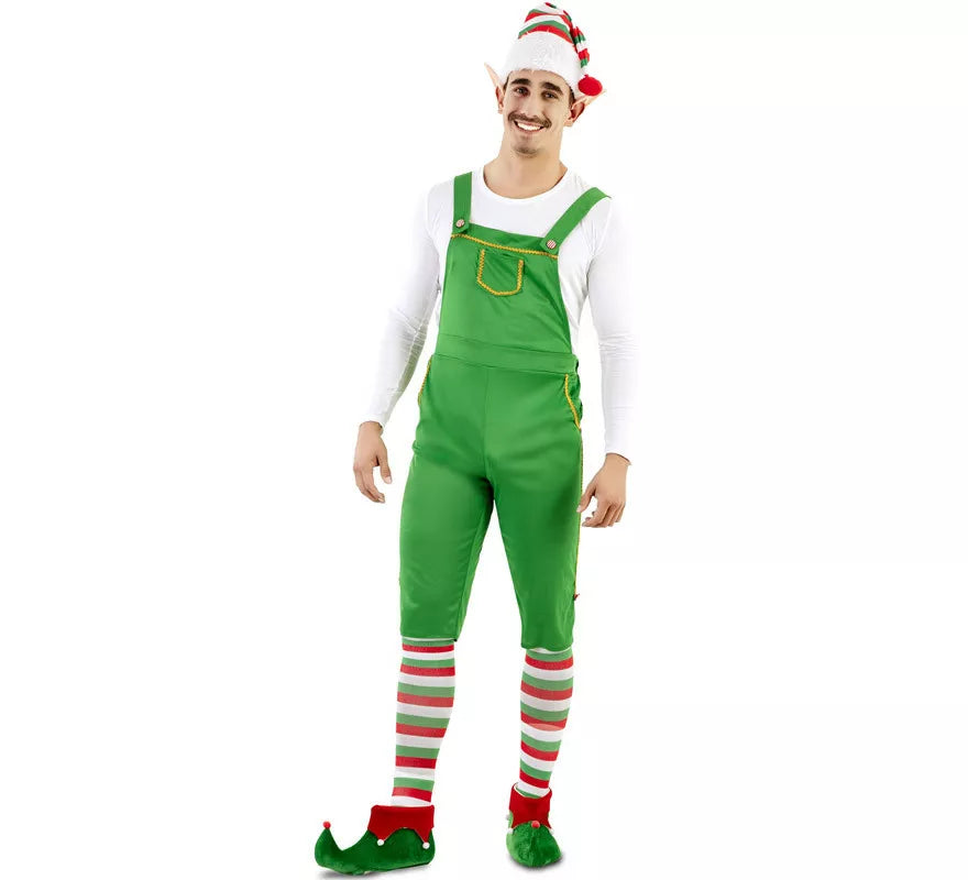 Translation missing: it.Disfraz de Elfo Verde con gorro para hombre