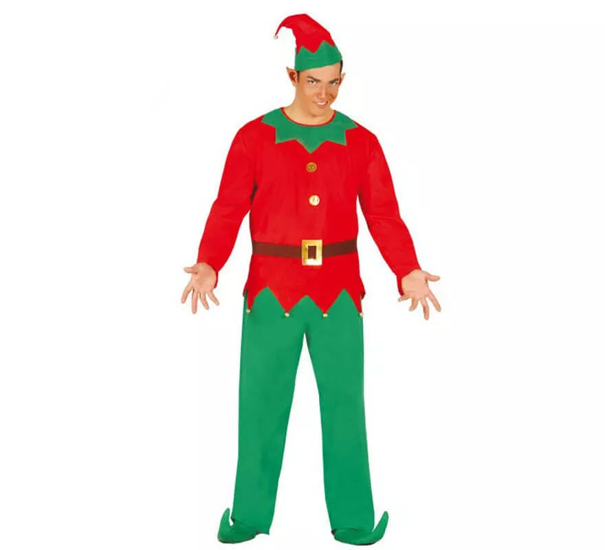 Translation missing: it.Disfraz de Elfo verde y rojo para hombre