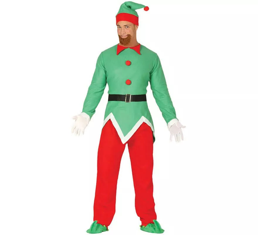 Disfraz de Elfo Verde y Rojo para hombre