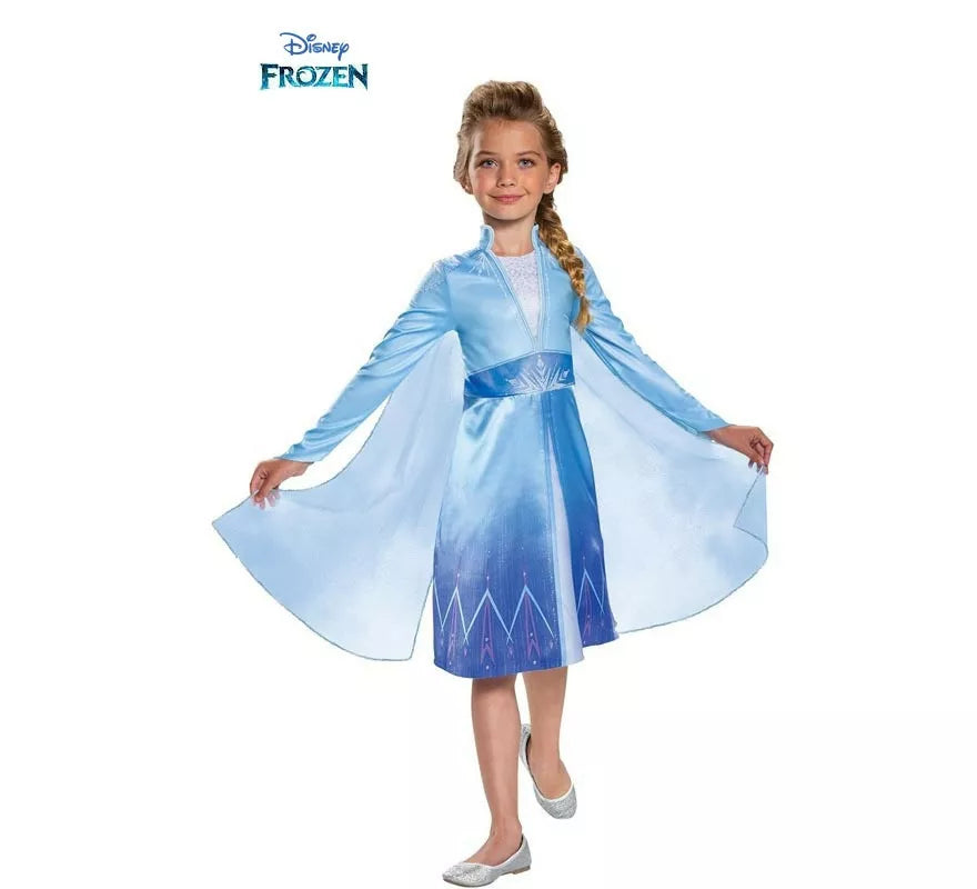 Translation missing: it.Disfraz de Elsa Viajera Disney Frozen clásico para niña