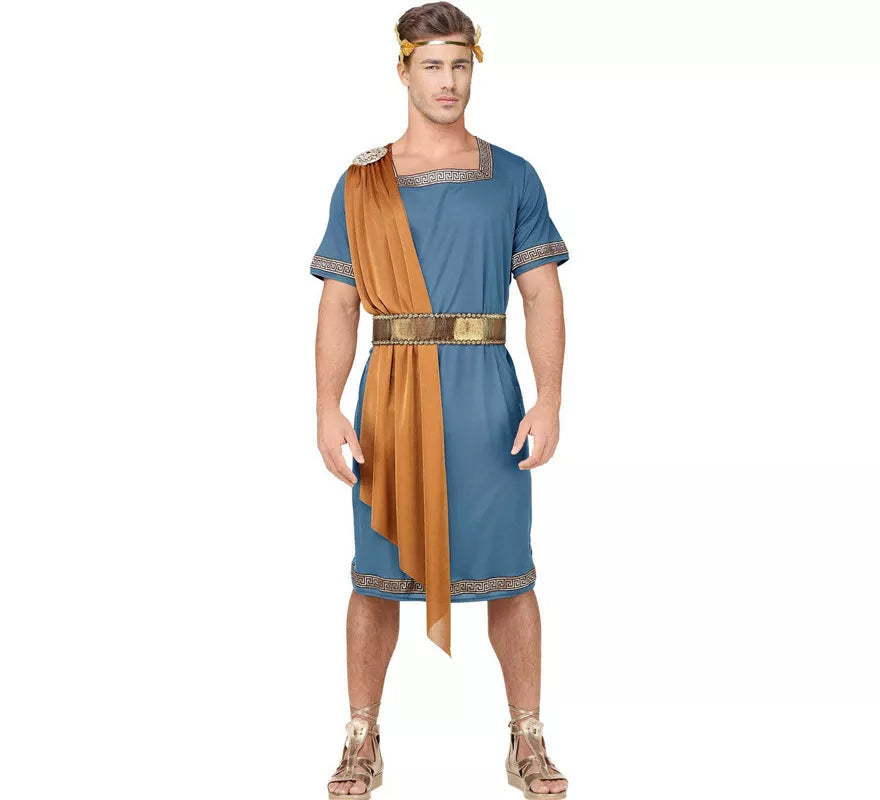 Translation missing: es.Disfraz de Emperador Romano Azul para hombre