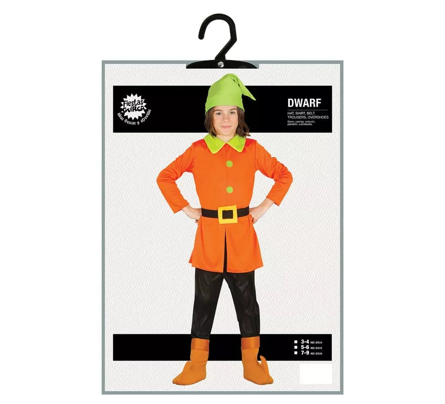 Translation missing: it.Disfraz de Enanito de Cuento naranja y verde para niños
