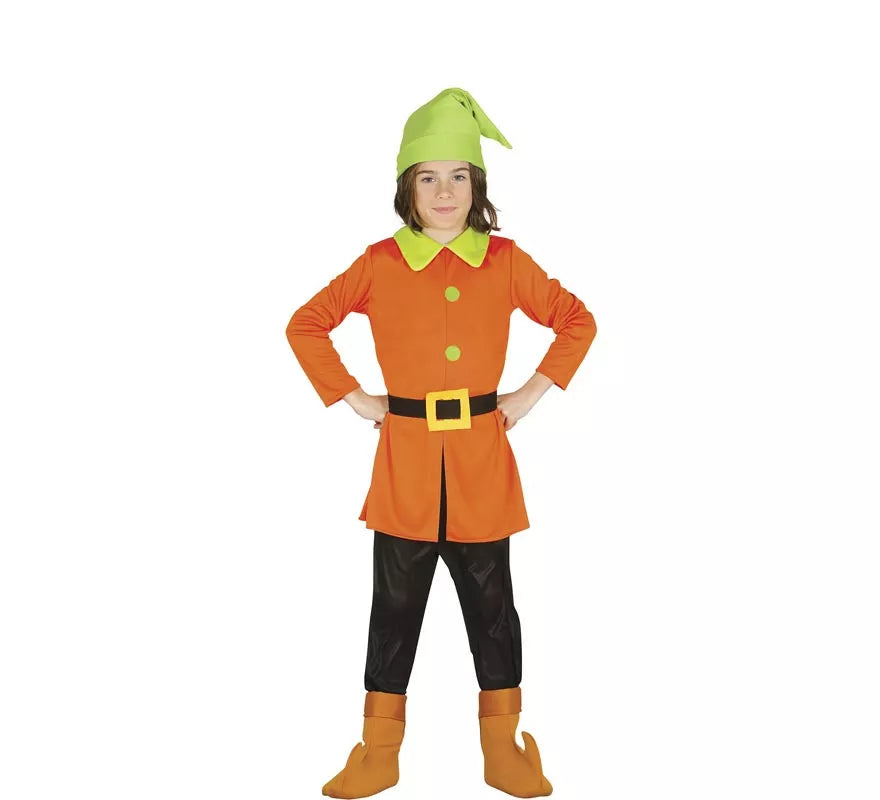 Translation missing: it.Disfraz de Enanito de Cuento naranja y verde para niños