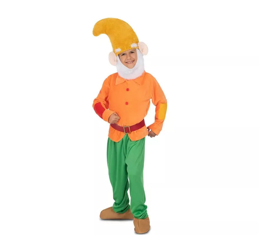 Translation missing: it.Disfraz de Enanito naranja con gorro para niño