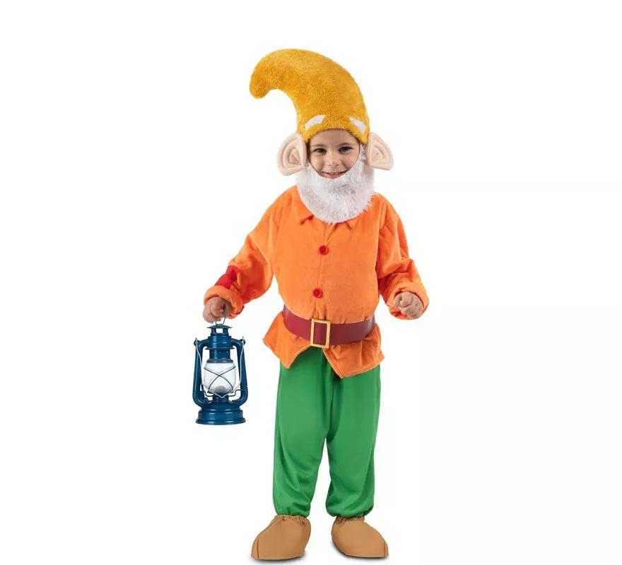 Translation missing: it.Disfraz de Enanito naranja con gorro para niño
