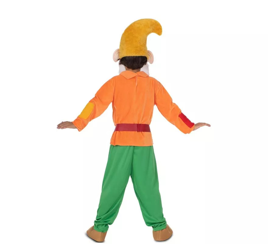 Disfraz de Enanito naranja con gorro para niño