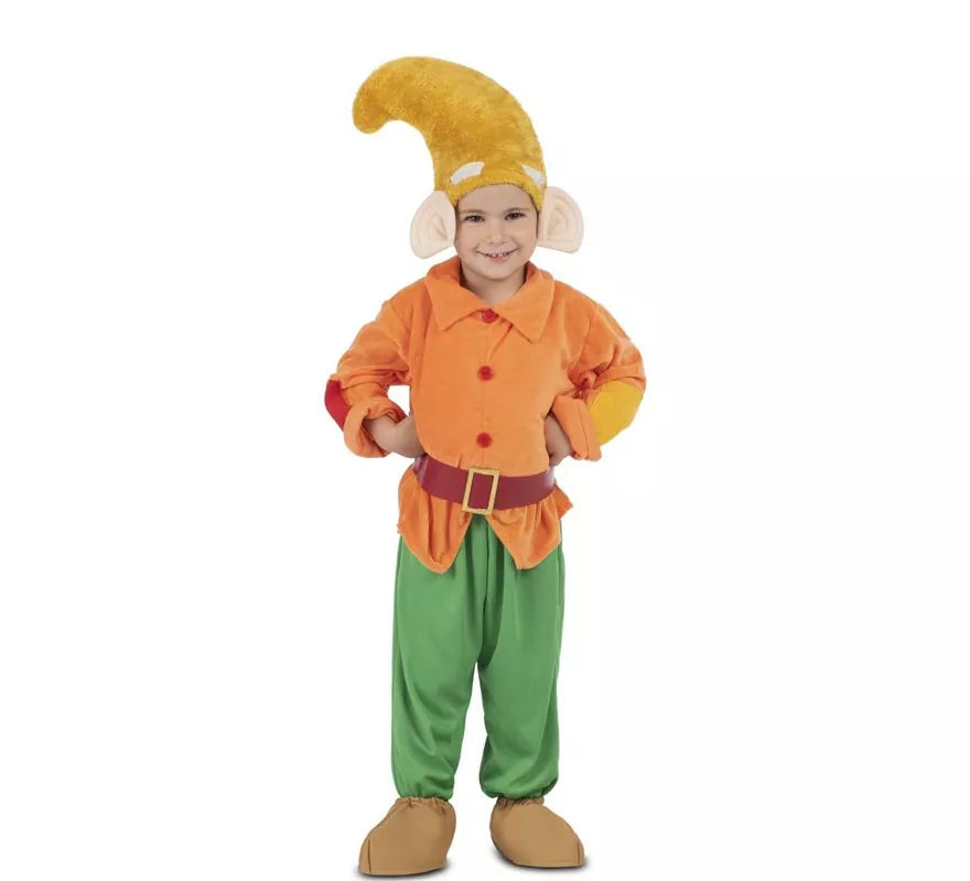 Translation missing: it.Disfraz de Enanito naranja con gorro para niño