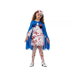 Costume da infermiera insanguinata con mantello per bambina