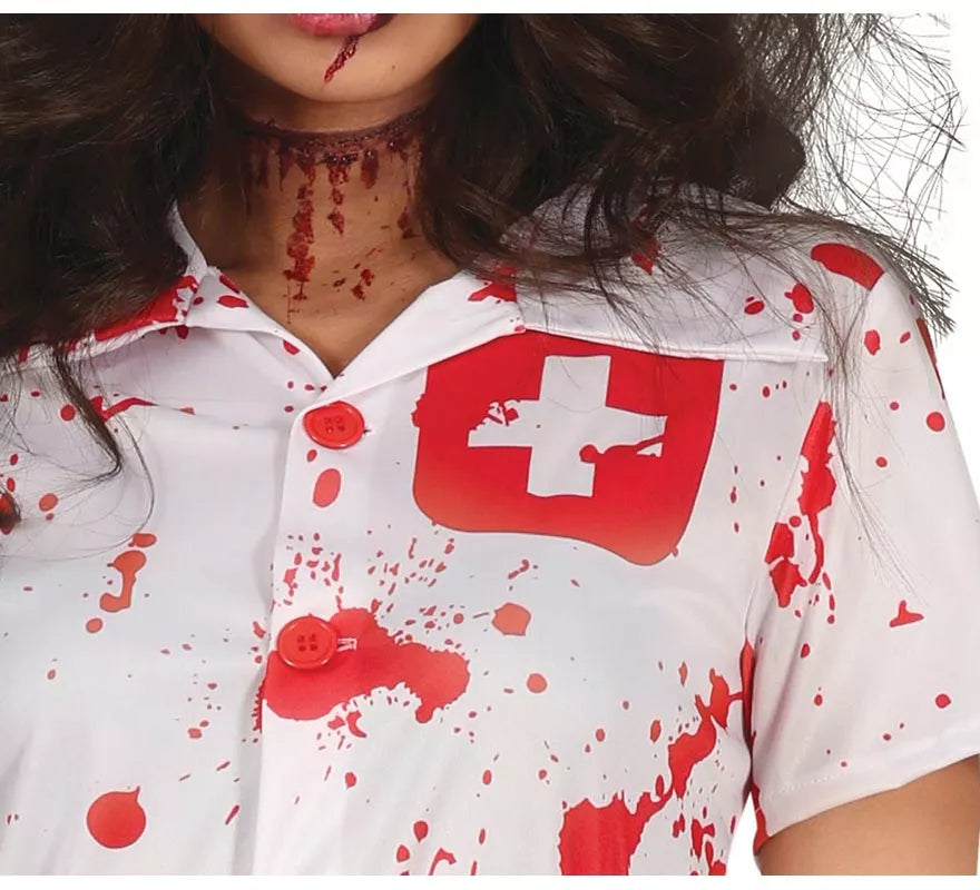 Translation missing: es.Disfraz de Enfermera Zombie blanco para mujer