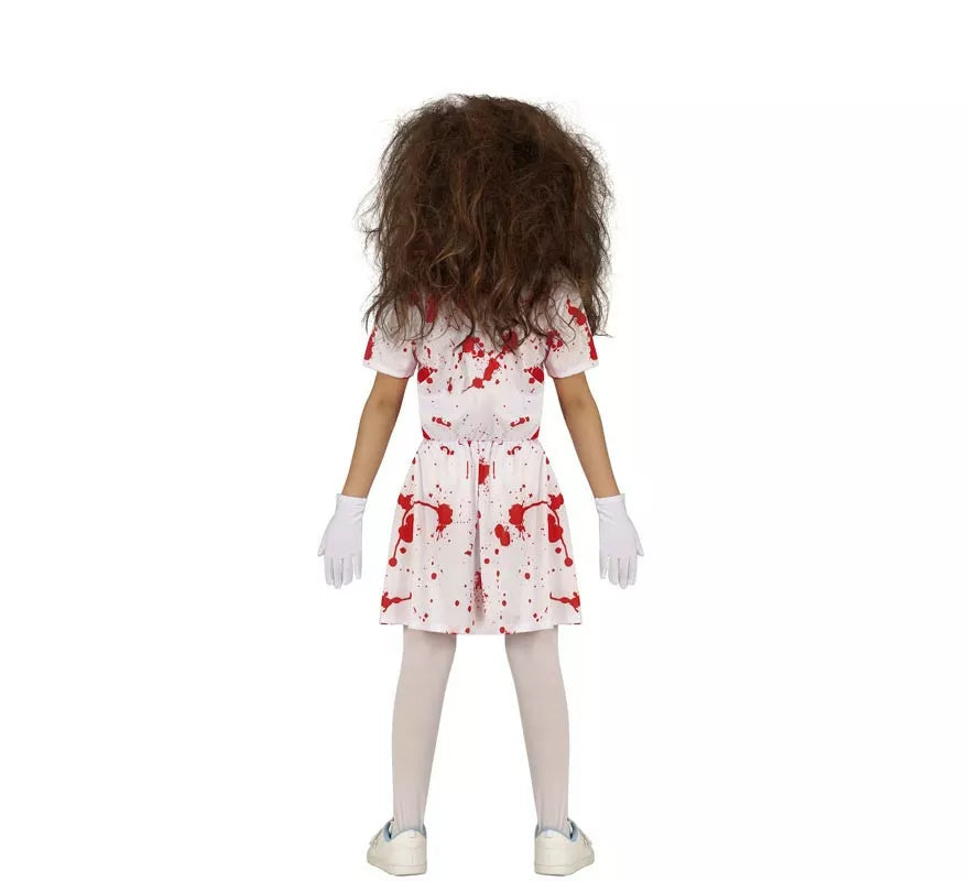 Translation missing: it.Disfraz de Enfermera Zombie blanco para niña