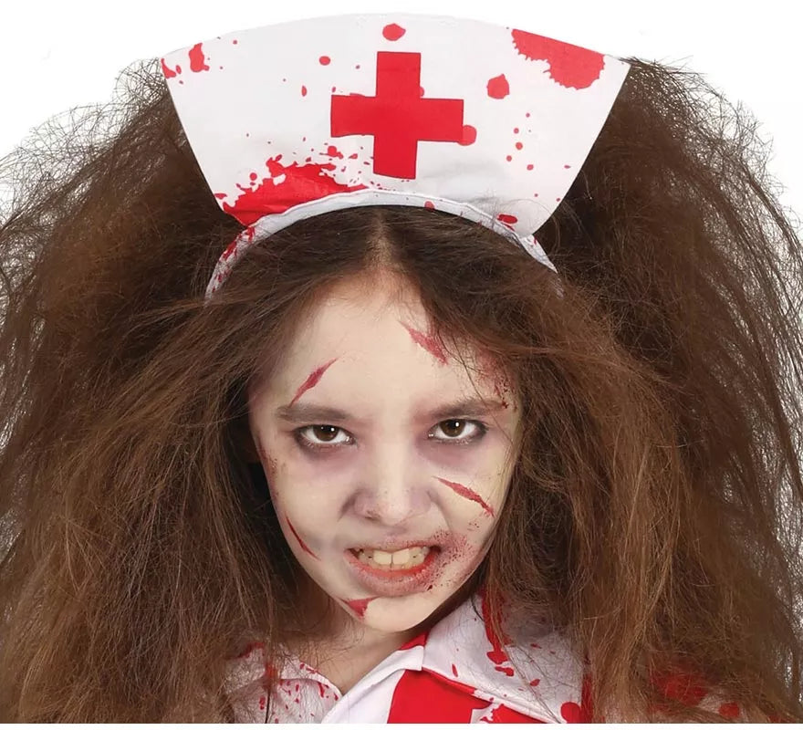 Translation missing: es.Disfraz de Enfermera Zombie blanco para niña