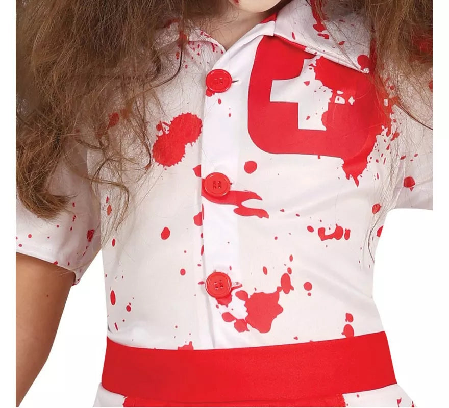 Disfraz de Enfermera Zombie blanco para niña
