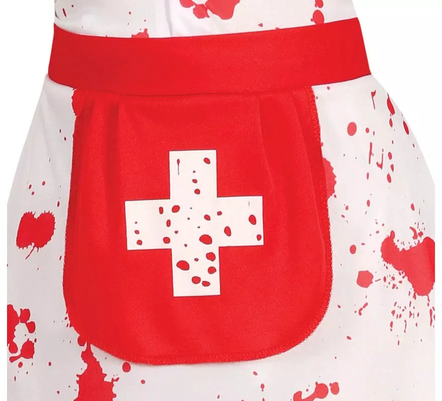 Translation missing: es.Disfraz de Enfermera Zombie blanco para niña