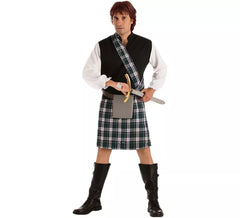 Costume blu scozzese per un uomo