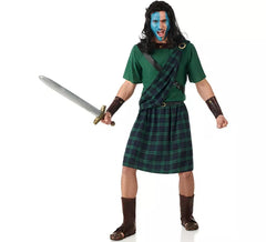 Costume da uomo scozzese coraggioso scuro