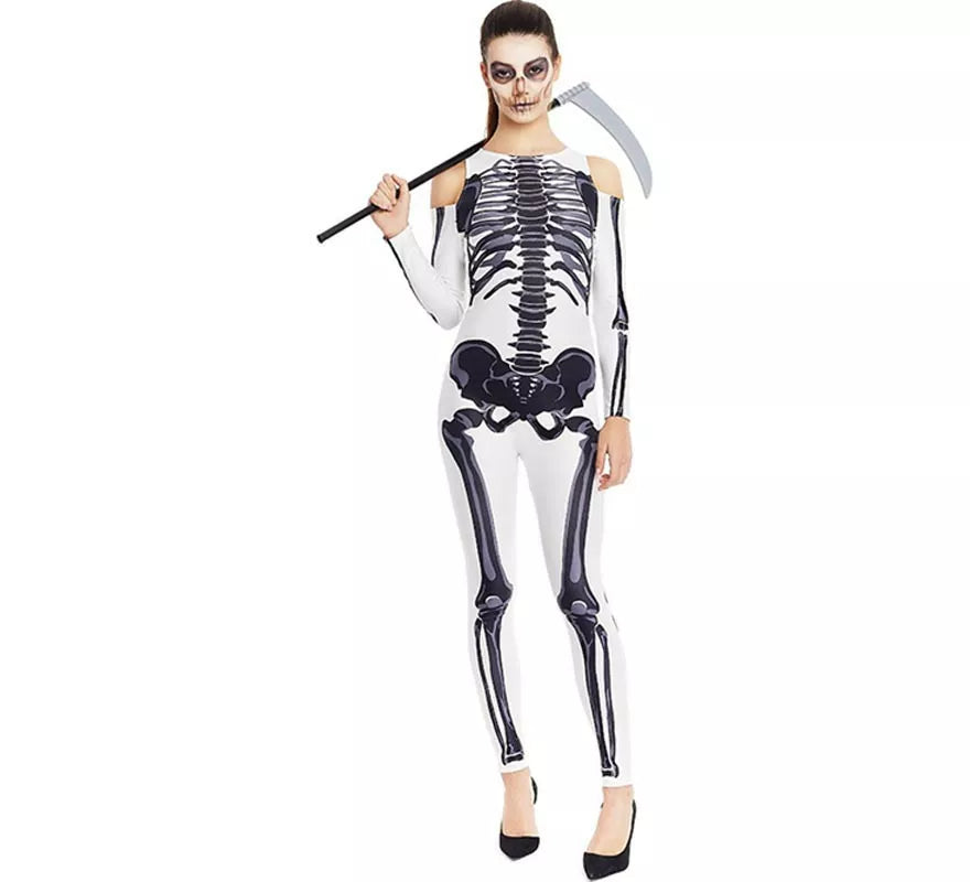 Translation missing: it.Disfraz de Esqueleto blanco completo para mujer
