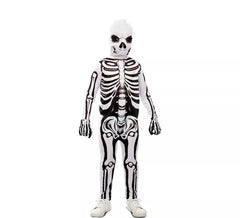 Costume da scheletro bianco e nero con maschera per bambino