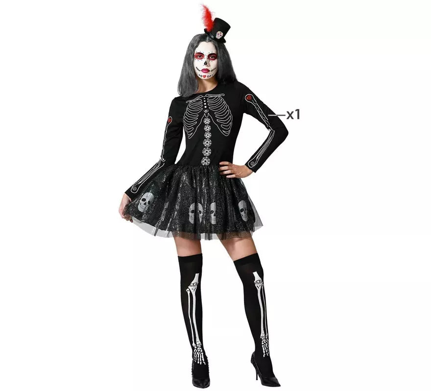 Translation missing: it.Disfraz de Esqueleto Brillo Calaveras para mujer